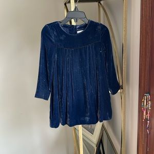 Burberry Girl velour   dress, size2 , color blue   Good condition